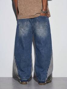 Modcrash Men's Button Distressed Jeans, Simple & Fashionable For Daily Wear Fall/Autumn/Winter - Blue - View 2