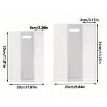50pcs Transparent Gift Bags With Handles, Uncoated, Suitable For Salad, Cake, Pizza, Bread, Dessert, Candy, Suitable For Wedding, Birthday, Party, Christmas, Halloween - Multicolor - View 6