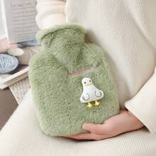 Rechargeable Hot Water Bottle With Faux Rabbit Fur Cover, Compact And Portable, Washable, Suitable For Hand Warming And Menstrual Pain Relief (Abdominal Warmth), Thick Plush Design - Hot Water Bottle - View 12