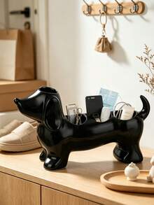 Cute Minimalist Dachshund Shaped Bathroom Storage Box Toothbrush Holder - Dachshund Electric Toothbrush Holder Storage Rack, Toothpaste Makeup Brush Storage Base, Cute Storage Base Bracket, Suitable For Electric Toothbrushes And Toiletries, Perfect Gift For Friends, Family, Classmates, Best Friends, Colleagues, Practical Gift For Back To School, Teacher's Day, Birthday, Also An Elegant Choice For Decorating Room, Bedroom And Home - Multicolor - View 3