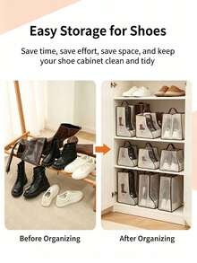 Dustproof Large Capacity Portable Handheld Storage Bag, Suitable For Tall Boots And Ankle Boots, Ideal For Home Closet Or Travel Essentials - Multicolor - View 8