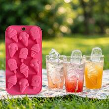 1pc 12-Cavity Ice Cream Stick Silicone Mold - Reusable And Easy Release, Suitable For Ice Cubes, Chocolate, Candy, Baking, Handmade Soap, Resin Casting | Kitchen DIY Baking Tool - Multicolor - View 2
