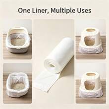 1/2/5 Roll Drawstring Cat Litter Box Liners, Thick Tear‑Resistant Kitty Litter Bags, No‑Mess Disposal For Cat Litter Pan - Multicolor - View 4