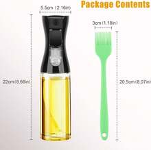 2Pcs 200ml Glass Cooking Oil Sprayer, Refillable Fine‑Mist Oil Spray Bottle Dispenser, Kitchen Accessory For Air Fryer, BBQ, Grilling, Salad, Baking Use - View 7