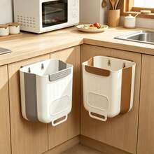 Wall-Mounted Trash Can With Lid, No Drainage Hole, Suitable For Bathroom Decor, Bathroom Accessories, Bathroom Essentials, Home Decor, Room Decor, Cruise Essentials, Halloween Decor, Halloween, Kitchen, Bathroom Shower Curtain For Bathroom, Bathroom Mat, Organizador De Baño, Toallas De Baño For Bathroom Decor, Bathroom Accessories, Christmas Home Decor, Bathroom Sets With Accessories, Black Bathroom - Multiple Styles - View 9