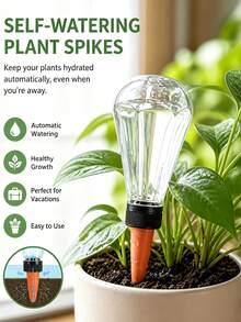 Large Capacity Transparent Diamond Automatic Watering Device, Terracotta Slow Release Anti-Clogging Seepage Watering Tool, Indoor Drip Irrigation Watering System, Potted Plants And Flowers Watering Device - Multicolor - View 4