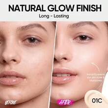 SKINTIFIC Pink Radiance Cushion Foundation # 01C Rose Ivory | Medium Coverage, Natural Glow Finish, Moisturizing For Dry Skin, Lightweight, Long-Lasting And Antioxidant - 01C Rose Ivory - View 3