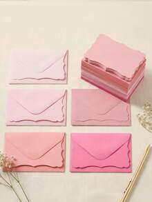 Party Handwritten Invitation Envelope, Pink Greeting Card With Wavy Edge, Colorful European Style Western Envelope, Handwritten Party Invitation - Multicolor - View 5