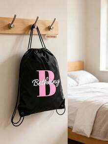 Personalized Drawstring Sports Backpack With Lightweight Drawstring Bag,Custom Your Name,Unisex, Ideal For Outdoor Sports,Leisure Travel,Daily Fitness - Multicolor - View 2