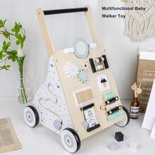 Multifunctional Wooden Baby Walker: Promotes Motor Skills And Fun Interaction - Khaki - View 5