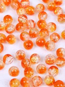 20/50/100pcs Halloween Glass Beads For Jewelry Making Accessories, 10mm Sparkling Gradient Explosion Glass Bead For DIY Earrings Bracelets Necklace - Orange - View 9