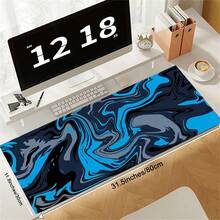 Alas Mouse Gaming Biru Ukuran Besar XXL Strata Liquid Desk Mat Alas Mouse Gaming Karet Anti Selip Alas Keyboard Komputer Alas Mouse Besar untuk Gamer, Alas Mouse Gaming Ukuran Besar, Cocok Sebagai Hadiah Ulang Tahun dan Liburan - View 5