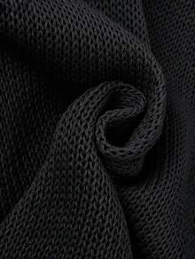 Women's Summer V-Neck Batwing Sleeve Knit Cardigan Top - Casual Fashion, Medium Stretch, Suitable For Spring/Summer, Cardigan Style, Essential Piece For Spring/Summer Outfits - Black - View 4
