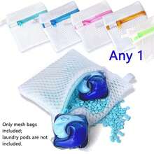 4pcs Zipper Mesh Laundry Bags, Reusable Washing Machine Protection Bags With Zipper Closure, Suitable For Fragrance Beads, Machine Washable, Anti-Sticking Laundry Pod Protection Bags, Suitable For Delicate Items And Small Items, Soap Sheets, Fragrance Crystals And Other Detergent Pods, Laundry Sorting Bags, Home Care Essentials, Machine Wash Clothes Protection Tool, Anti-Deformation Laundry Bags, Simple Home Storage, Saudi Arabia Gift, Travel Essentials, Christmas/Halloween/Valentine's Day/Home Essentials - Multicolor - View 7