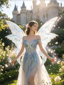 Adult Fairy Angel Wings With Colorful Butterfly Wings, Perfect For Halloween Cosplay, Theme Parties And Stage Performances - Multicolor - View 3