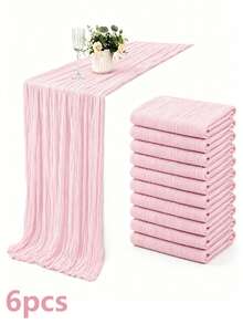 Bohemian Style Polyester Table Runner, Pleated Design, Solid Color Tablecloth, Holiday Table Decor Fabric Flag, Home Decor, Dining Table Decor, Room Decor, Wedding Decor - Multicolor - View 62