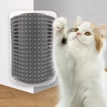 1pc Wall-Mounted Cat Self Groomer With Massage Comb Brush - Perfect For Kitten And Puppy Grooming And Relaxation - Multicolor - View 2