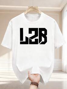 Unisex Adult T-ShirtL2B Bold Geometric Street‑Wear Unisex 100% Cotton Youth Daily Casual Graphic Tee - White - View 1