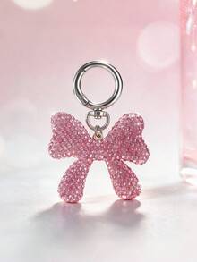 1pc Sweet Cool Party Style Sparkling Element Bag Charm, Rhinestone Bow Bag Pendant Keychain Decoration - Multicolor - View 5