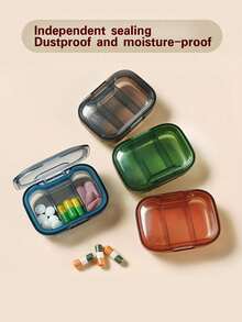1 Mini Pill Organizer - Ultra Compact, 3 Compartments, Dustproof, Medication Manager, Easy For Daily Dosing - Portable Lightweight Design, Suitable For Travel Or Home Use - Multicolor - View 2