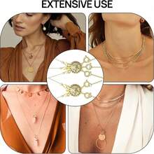 1/2/4pcs Copper Material Women's Necklace Layered Clasp 14K Gold/Silver Anti-Tangle Safety Jewelry Lock Converter Chain Extender, Perfect For Women's Daily Wear, Jewelry Making Material, Charming - Multicolor - View 7