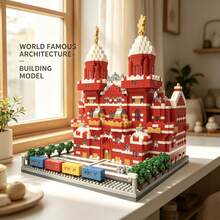 2000+Pcs Large Building Block Set | Highly Detailed World Landmark Architecture, Micro-Particle Precision Assembly, Explore World Wonders, Sydney Opera House, Louvre Museum, Arc De Triomphe, Moscow Red Square, British Vintage European Architectural Style, European Landmark Building Model, Adult Graduation Gift, Birthday Gift, Christmas Gift, Back To School Gift. - Multicolor - View 7