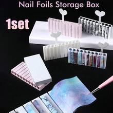 Nail Foil Storage Box, Nail Transfer Foil Storage Box, Essential For Nail Artists, Nail Supplies, Nail Consumables, Portable Colorful Display Rack, Suitable For Home And Nail Salon, Nail Tool Storage Box, Salon Exclusive - Multicolor - View 4
