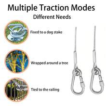 1pc Durable Stainless Steel Clothesline | Portable Laundry Drying Rope, Suitable For Indoor/Outdoor Use, Perfect For Camping, Bathroom And Dormitory, Pet Leash, Anti-Slip, Rust-Proof And Weather-Resistant, With Hook Accessories, Indoor/Outdoor Laundry Clothesline, Multi-Functional Steel Wire Rope - Multicolor - View 7