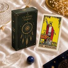 A Beginner's Guide To 78 Classic Tarot Cards, Portable Divination Game, Halloween And Thanksgiving Gifts, Game Gifts,With Paper Manual - Black - View 7