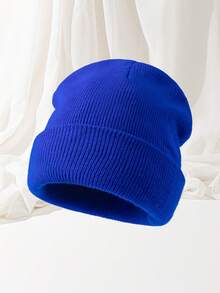 1pc Unisex Outdoor Sports Autumn/Winter Warm Thin Knit Beanie Hat, Solid Color Black/Red, Suitable For Skiing, Travel And Daily Wear - 1PCS - View 18