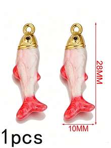 1 buah Liontin Ikan Enamel Gaya Laut Bohemian untuk Pembuatan Perhiasan, Liontin Ikan Warna-warni Stainless Steel untuk Perlengkapan Kalung dan Anting DIY - Liontin ikan - View 16