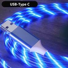 LED Glowing Type C Fast Charging Data Cable, 1m/6.6ft/39.37in USB-A To Type C, Compatible With Huawei, Compatible With Xiaomi, Universal Travel/Home/Office/Car Data Cable - Multicolor - View 7