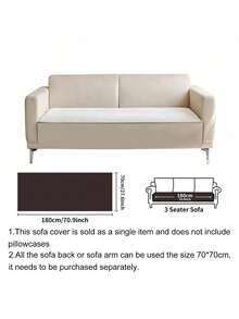 SANMOSPIN 1pc Solid Color Waterproof Sofa Cover, Non-Slip, Pet-Friendly, Simple Style, Non-Sticky, Suitable For Bedroom, Living Room, Office Home Decor, Fits Single, Loveseat, 3-Seater, 4-Seater And Sectional Sofas - Multicolor - View 47