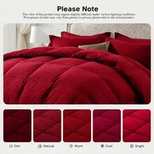 YUNDO Comforter Duvet Insert - Quilted Comforters Twin/Full/Queen/King Size, All Season Duvet, GentleSoft Down Alternative Bedding Blanket, With 8 Tabs, Gifts For Women/Men,Machine Washable,, All-Season - Red - View 8