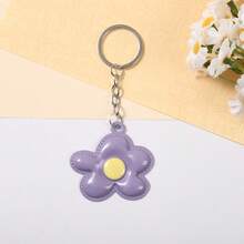 Small Fresh Bright PVC Flower Keychain Simulation Stitching Small Flower Pendant Cute Bag Hanging Decoration Keychain - Multicolor - View 7