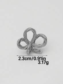 6pcs French Textured Woven Bow Metal Buckle, Gold & Silver Dual Color Detachable Decorative Buckle For Trench Coat, Cardigan, Sweater, DIY Accessories - Multicolor - View 15