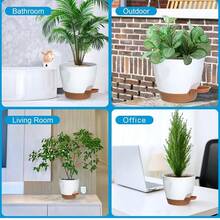 5pcs Self-Watering Planter Set, Plastic Planting Pots With Drainage Holes And Trays, Plastic Flower Pots For Indoor And Outdoor Plant Seedling Cultivation - A - View 7