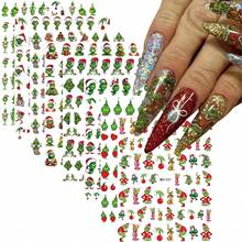 The Grinch 1 مجموعة ملصقات أظافر وحش أخضر الشعر لعيد الميلاد مع لاصق خلفي قابل للإزالة ملصقات إكسسوارات أظافر عيد الميلاد - متعدد الألوان - مشاهدة 3