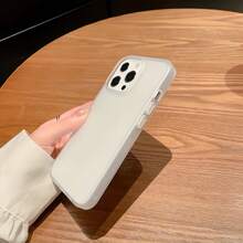 1件半透明磨砂純色防震防撞手機殼 個性化設計 適用於 iPhone 16 Pro Max 17/16/15/14/13/12/11 Air 保護殼 - 透白 - 查看 3