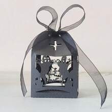12pcs/Set Laser Cut Groom & Bride Candy Boxes, Hollow Castle Design, Wedding Favors, Small Gift Chocolate Boxes, Baptism Party Decorations - View 13