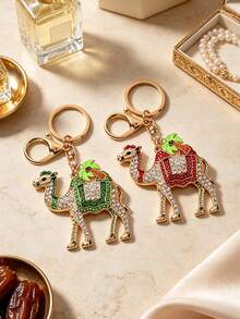 Móc khóa mặt dây chuyền lạc đà và cây dừa sáng tạo, móc khóa lạc đà đính đá rhinestone bóng loáng nhiều màu, thiết kế độc đáo, phụ kiện túi xách thời trang nhẹ nhàng, phù hợp cho túi và chìa khóa, mặt dây trang trí phong cách sa mạc Trung Đông, móc khóa ô tô, phù hợp dùng hàng ngày, hẹn hò, nghỉ dưỡng và du lịch, quà tặng hoàn hảo cho ngày tựu trường, Giáng Sinh, Halloween hoặc Lễ Phục Sinh, quà tặng lý tưởng cho người du lịch và những người yêu thích văn hóa Ả Rập - Nhiều màu - Xem 4