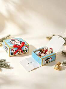 5PCS/Christmas Penguin Gift Box 4.53*4.53*2.36 Inch Foldable Paper Gift Packaging Box Xmas Holiday Party Candy Treat Present Favor Boxes - View 9