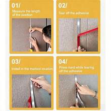 1 Roll Stainless Steel Self-Adhesive Wall Edge Trim, Metal Decorative Strip, Drill-Free Flush Mount Decorative Molding, Suitable For TV Backdrop And Ceiling Decoration - Multicolor - View 8