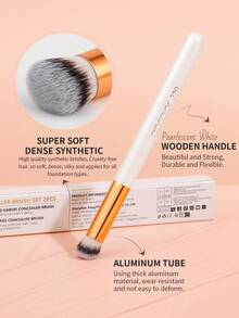 docolor 2 Pieces Face Concealer Brush Set, Precisely Picks Up Product With Zero Streaks, Targets Imperfections With Accuracy, Covers Both Spots And Larger Areas, Perfectly Conceals Dark Circles And Blemishes For A Flawless Base-Easy For Beginners To Use - White - View 5
