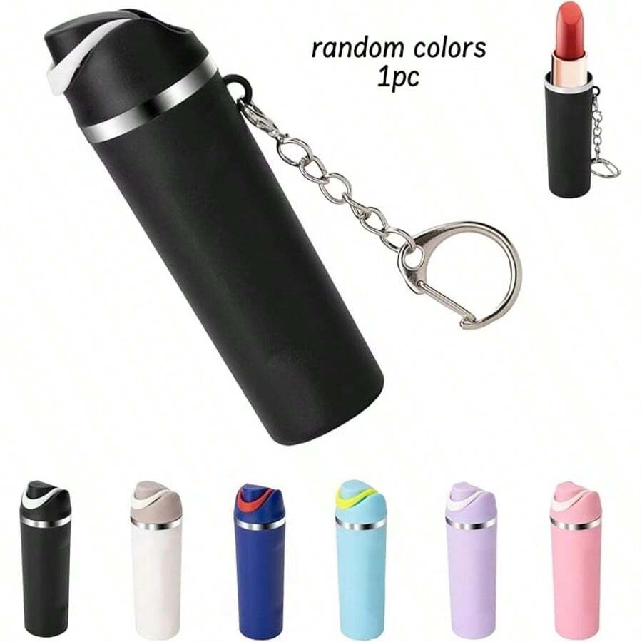 1pc Multi-Color Mini Lipstick Perfume Storage Keychain, Portable Hook, Lightweight Bag Charm, Daily Gift, Suitable For Backpack And Handbag Decoration