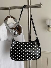 Tas Bahu Wanita, Tas Selempang Motif Polkadot, Tas Baguette Serbaguna untuk Komuter - MultiWarna - View 8
