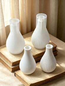 2 Styles Vertical Striped Vase Silicone Molds, Suitable For DIY Cream Style Home Floral Arrangement, Desktop Plaster Cement Flower Pot And Home Decor Ornament - Vase Silicone Mold - View 5