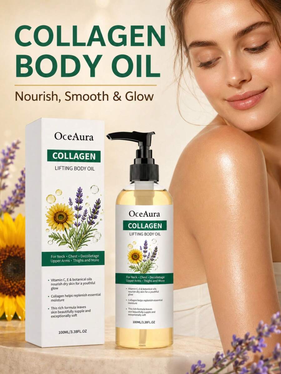 100ml Collagen Body Oil, Gentle Skin-Friendly Moisturizing Refreshing Non-Greasy Daily Skin Care Oil - Multi Scents - View 1