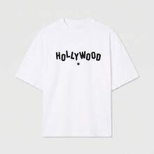 Oversized Graphic Print T-Shirt In Soft Breathable Cotton Unisex For Everyday Casual Wear - White - View 1