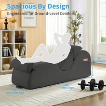 Modern Corduroy Adjustable Lounge Sofa, Washable Fabric Couch With Solid Wood Frame For Home Use - Light Grey - View 2